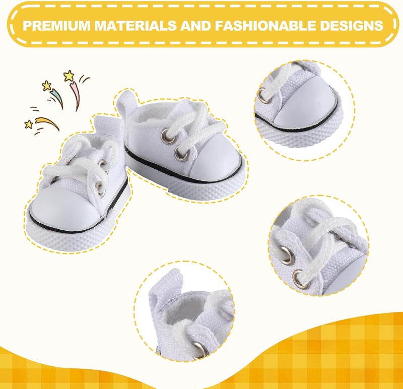 GDLSYLGHY Cute Doll Shoes for Lububu, Premium Doll Shoes for 4-7in Dolls, Compatible with Lububu Doll Clothing & Outfits(White Canvas) - Image 3
